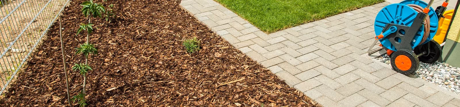 new mulch added along house 