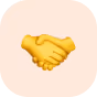 logo serrage de mains pour imager le fait que malgré l'arrivée de la livraison chez Marius nous garderons la distribution en point collecte
