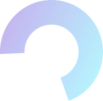 Half-circle gradient ring transitioning from purple to blue with a gap at the bottom right.