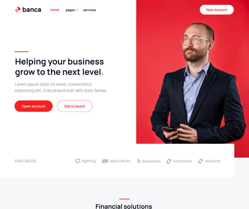 Home Page - Banca Webflow Template