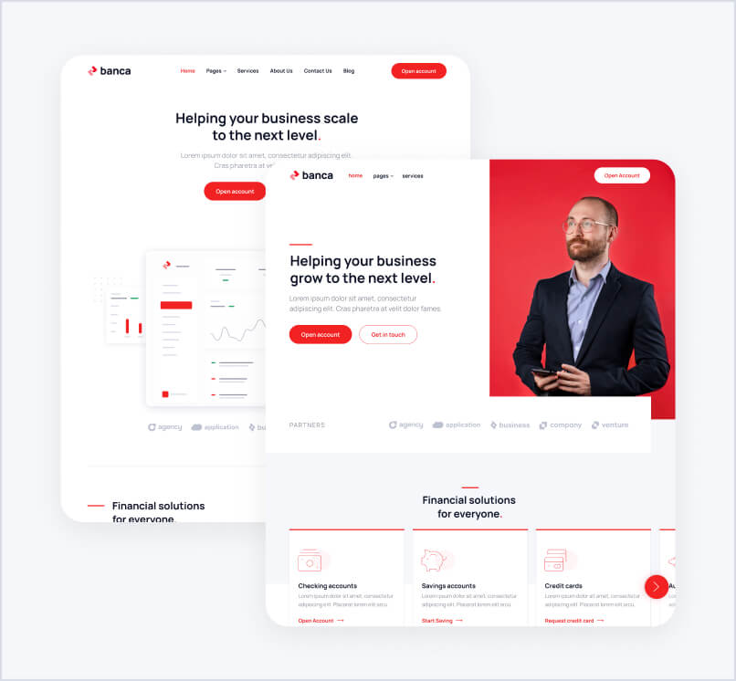 Pages Included - Banca Webflow Template
