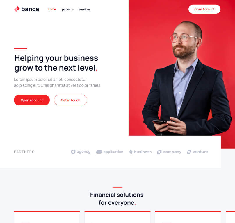 Home Page - Banca Webflow Template