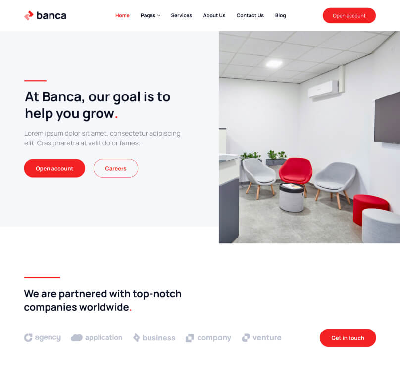 About Page - Banca Webflow Template