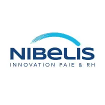 Nibelis logo with a blue curved line above the company name and the slogan Innovation Paie & RH.