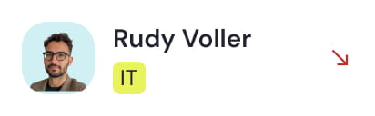 Profile photo of Rudy Voller with glasses and beard, labeled IT in yellow box.