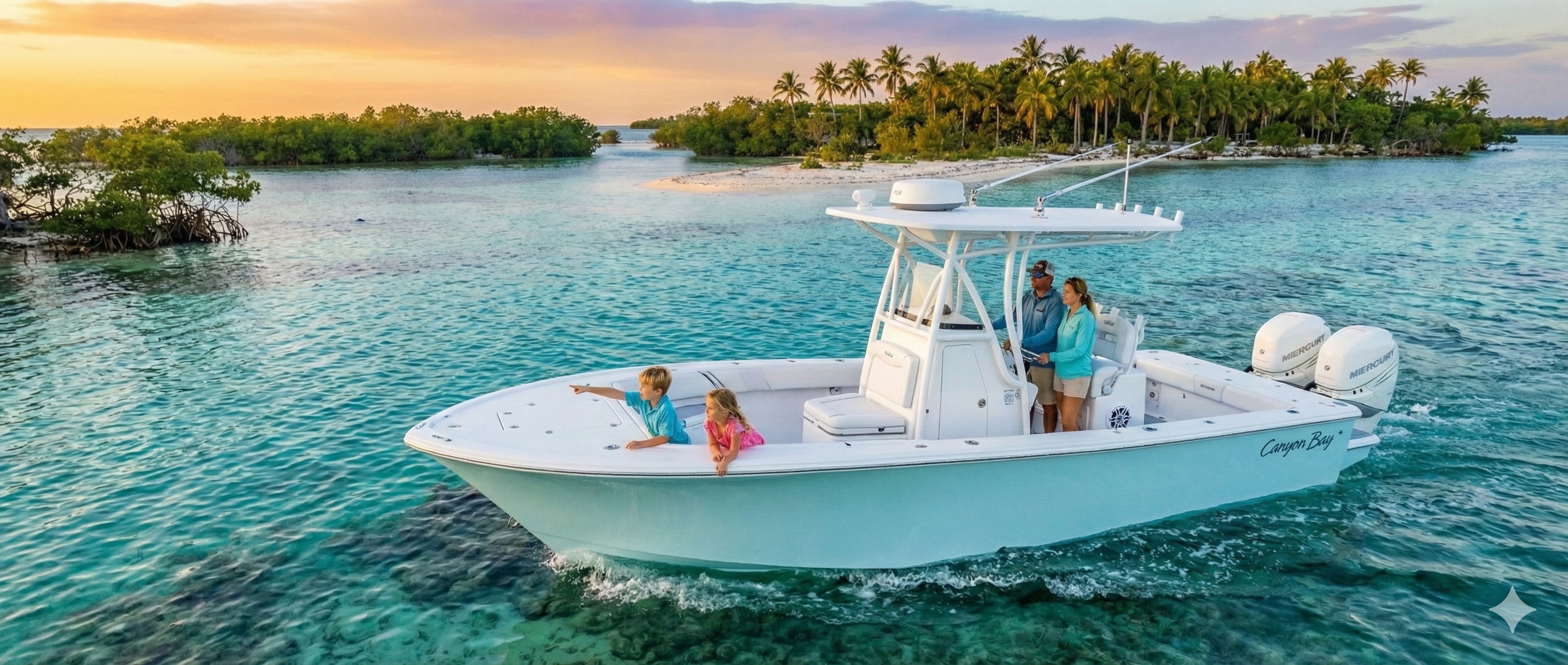 Canyon Bay boat on open water