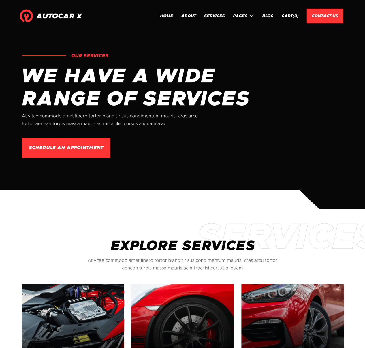 Autocar - Services page - Automotive Webflow Template