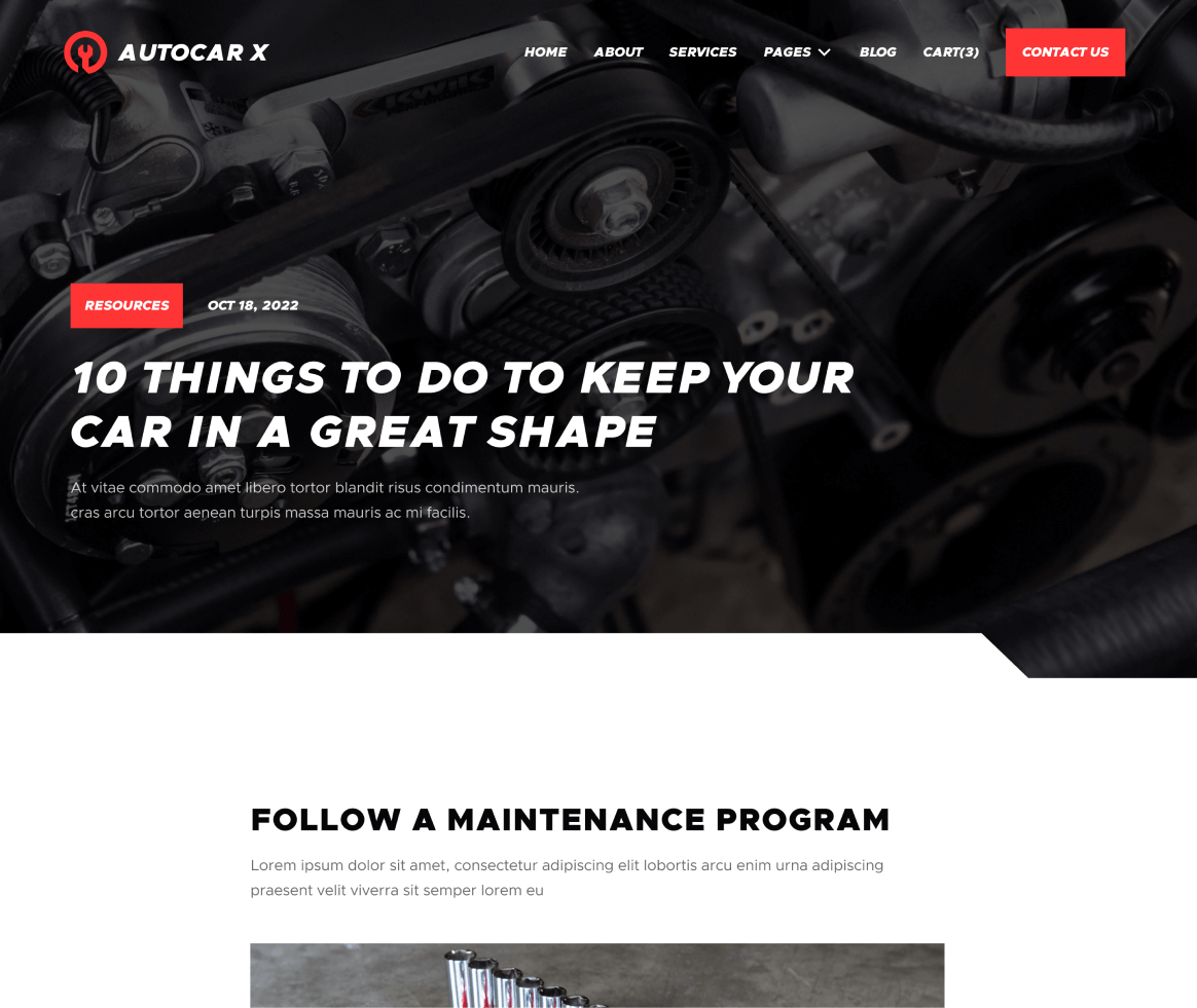 Autocar - Blog Post page - Automotive Webflow Template