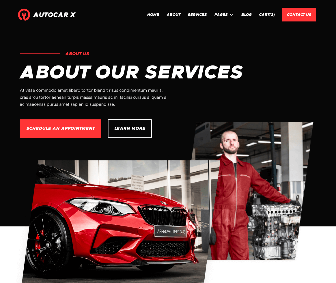 Autocar - About page - Automotive Webflow Template