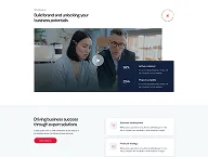 Two professionals, a man and a woman, reviewing documents together in a bright office with overlay text and charts about business operations.