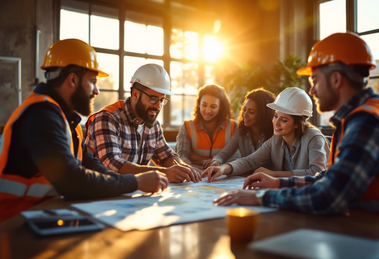 [team collaboration at a trucking company]