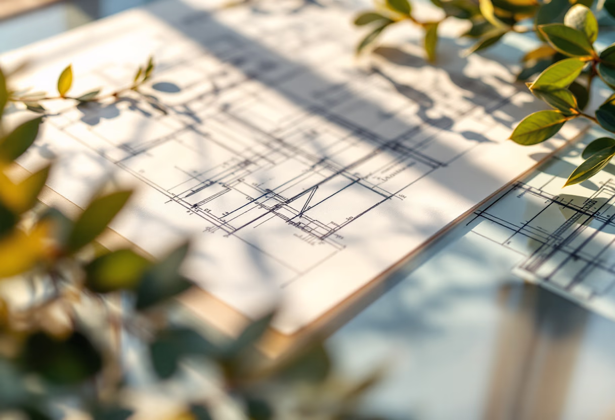 [background image] image of blueprint (for a construction company)