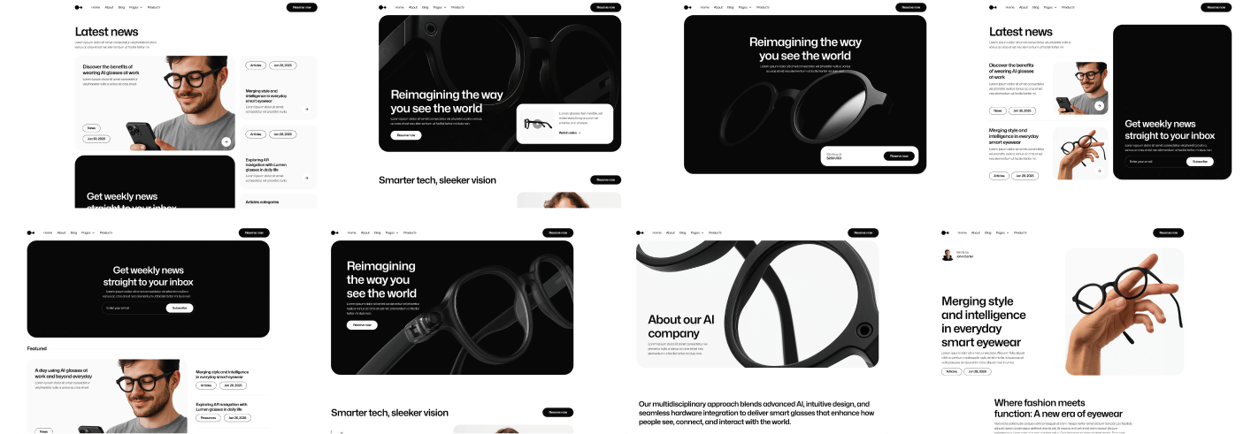 Gadgetar Banner Ai Glasses Webflow Template | BRIX Template
