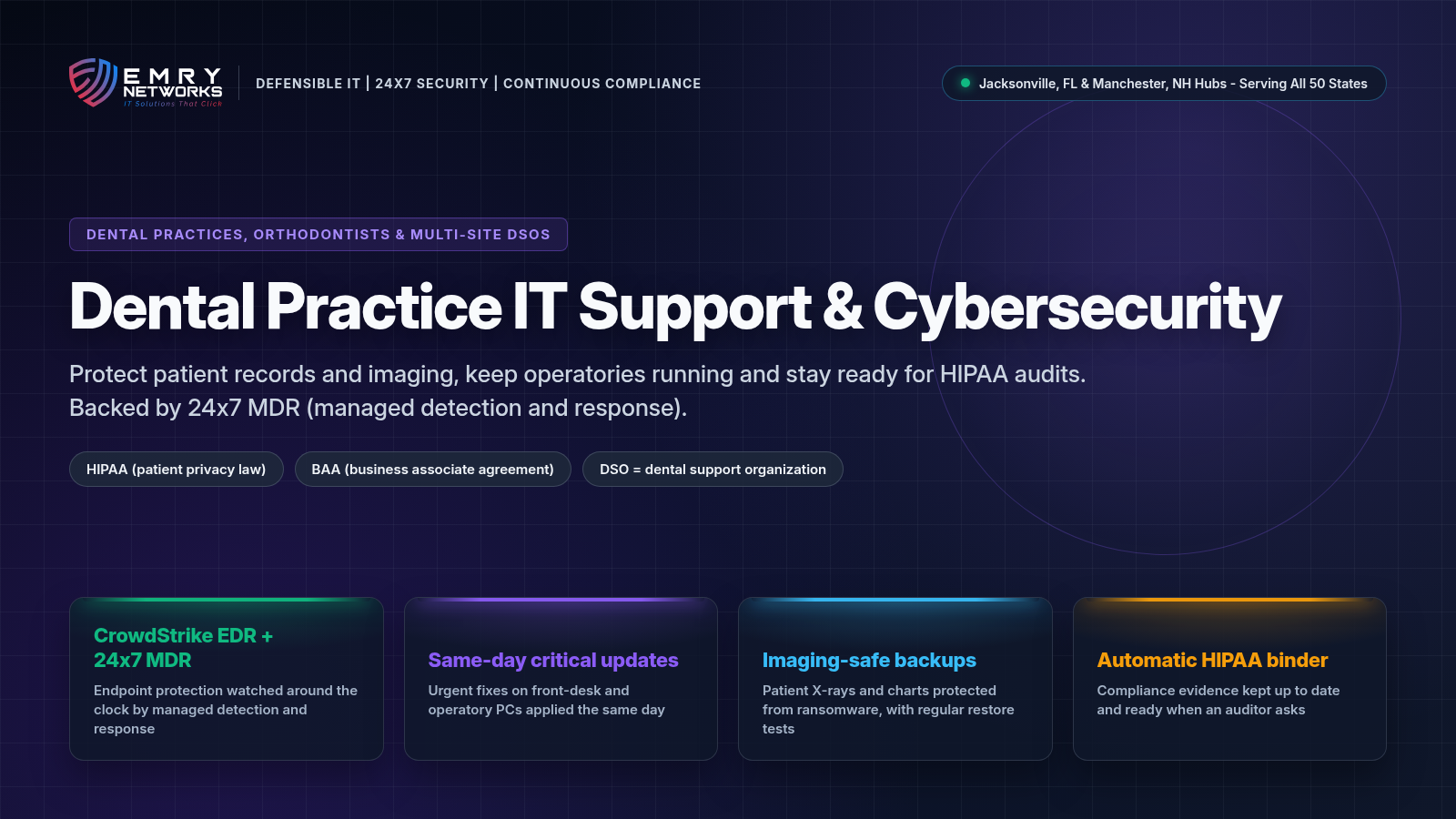 Dental practice IT support and cybersecurity - Emry Networks