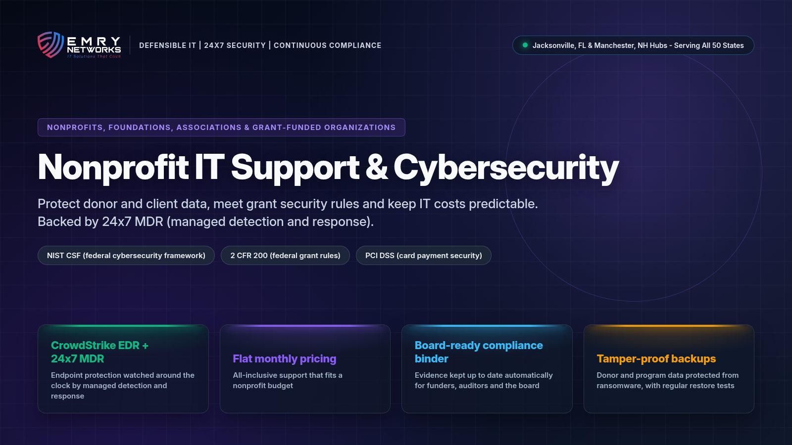 Nonprofit IT support and cybersecurity - Emry Networks