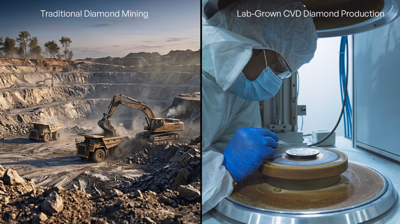 Traditional Mining v/s Lab-grown Diamond Production