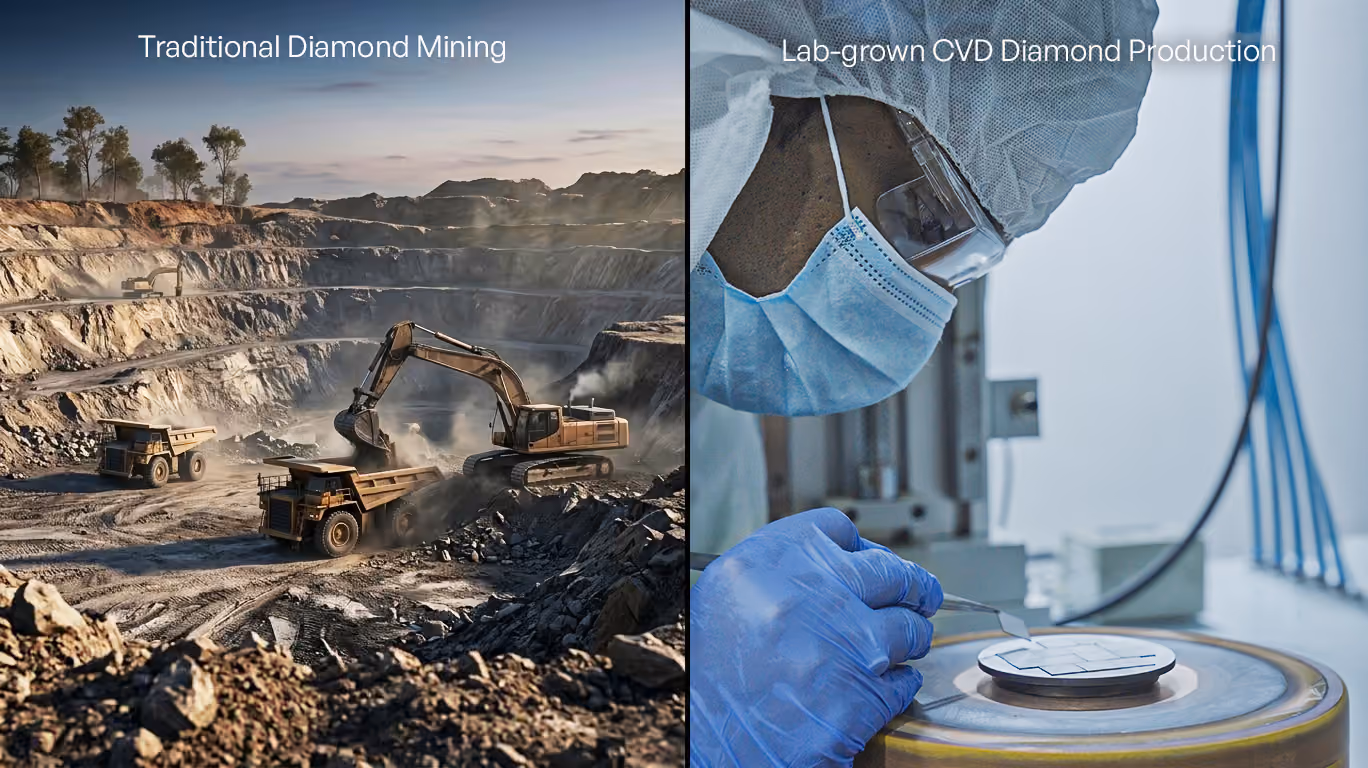 Traditional Mining v/s Lab-grown Diamond Production