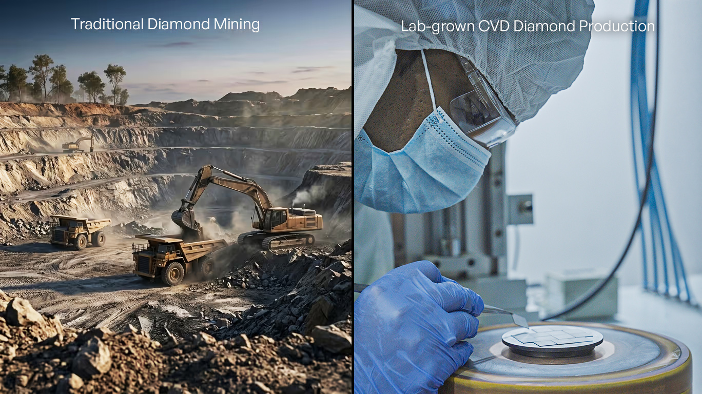 Traditional Mining v/s Lab-grown Diamond Production
