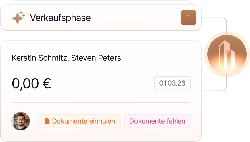 Visualisierung der Verkaufsphasen und des Dokumentenstatus für Vertriebsteams in Echtzeit.