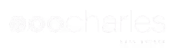 Logo von Charles Real Estate mit stilisierten kreisförmigen Symbolen links neben dem Schriftzug.
