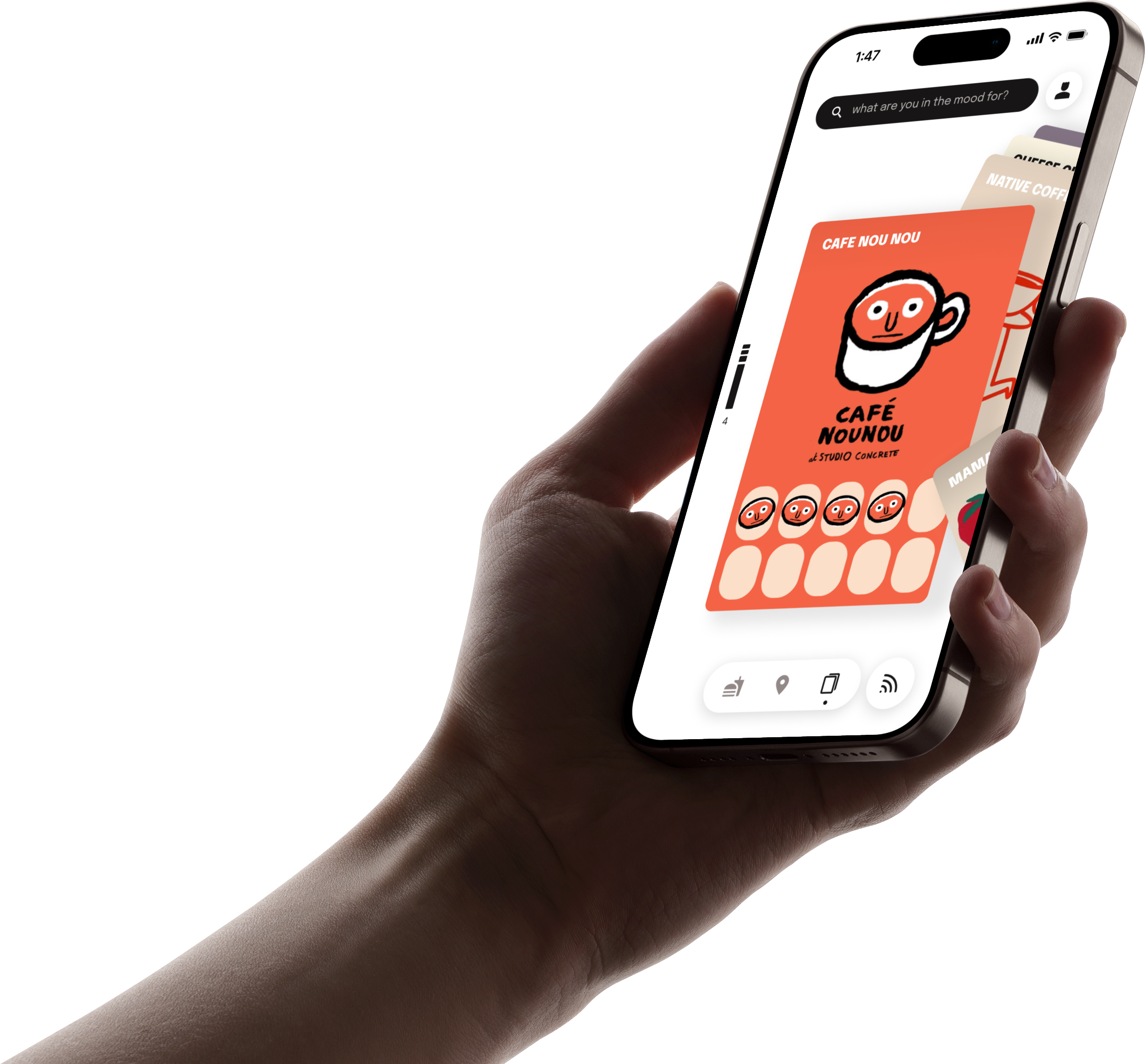 hand holding a reggu basic app 