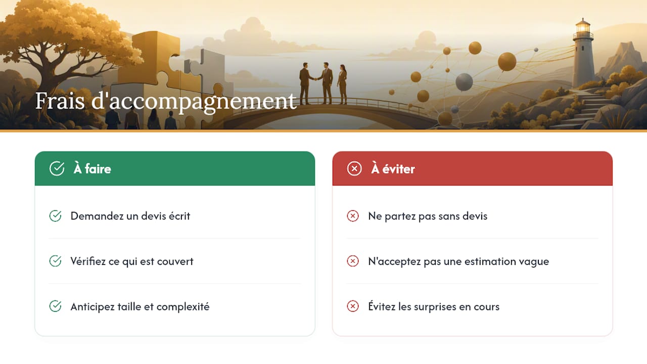 Schéma des frais de support commercial selon la complexité et la taille