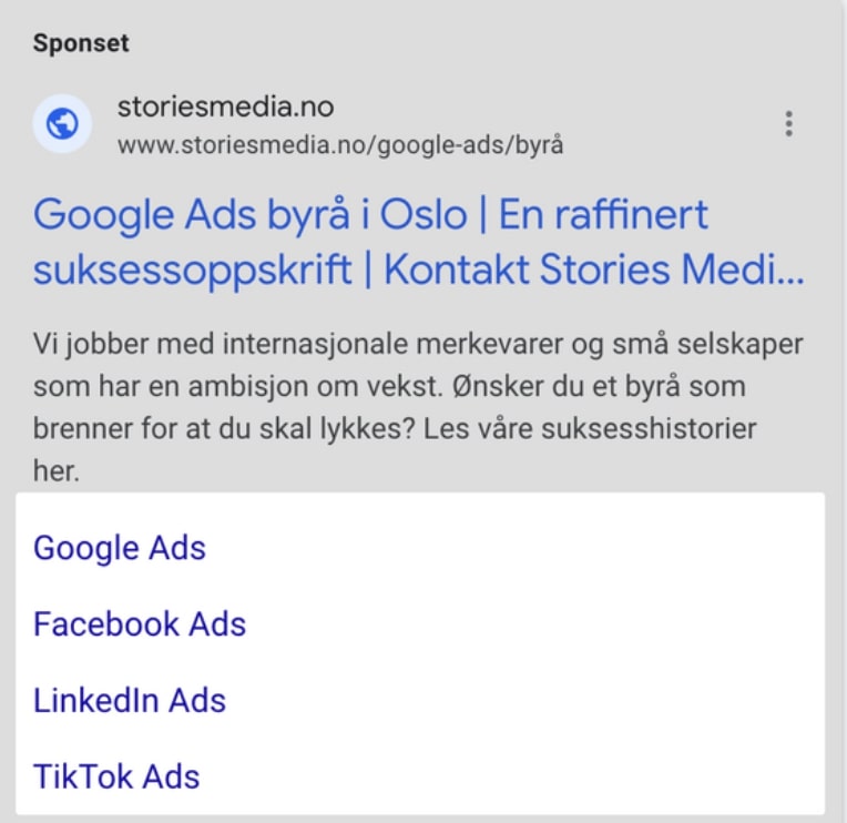 google-ads-tekstannonse-med-4-nettstedslinker