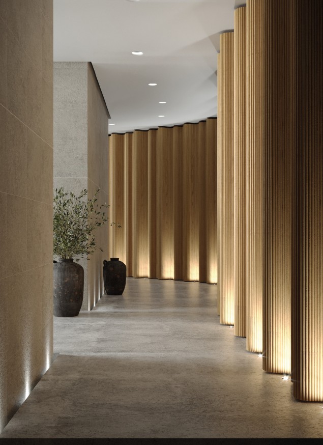 Dizajnová stena s drevenými panelmi 4Design