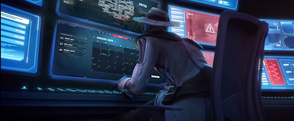 Agent Cypher looking at the calendar and map concept design