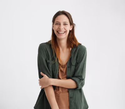 girl in green shirt