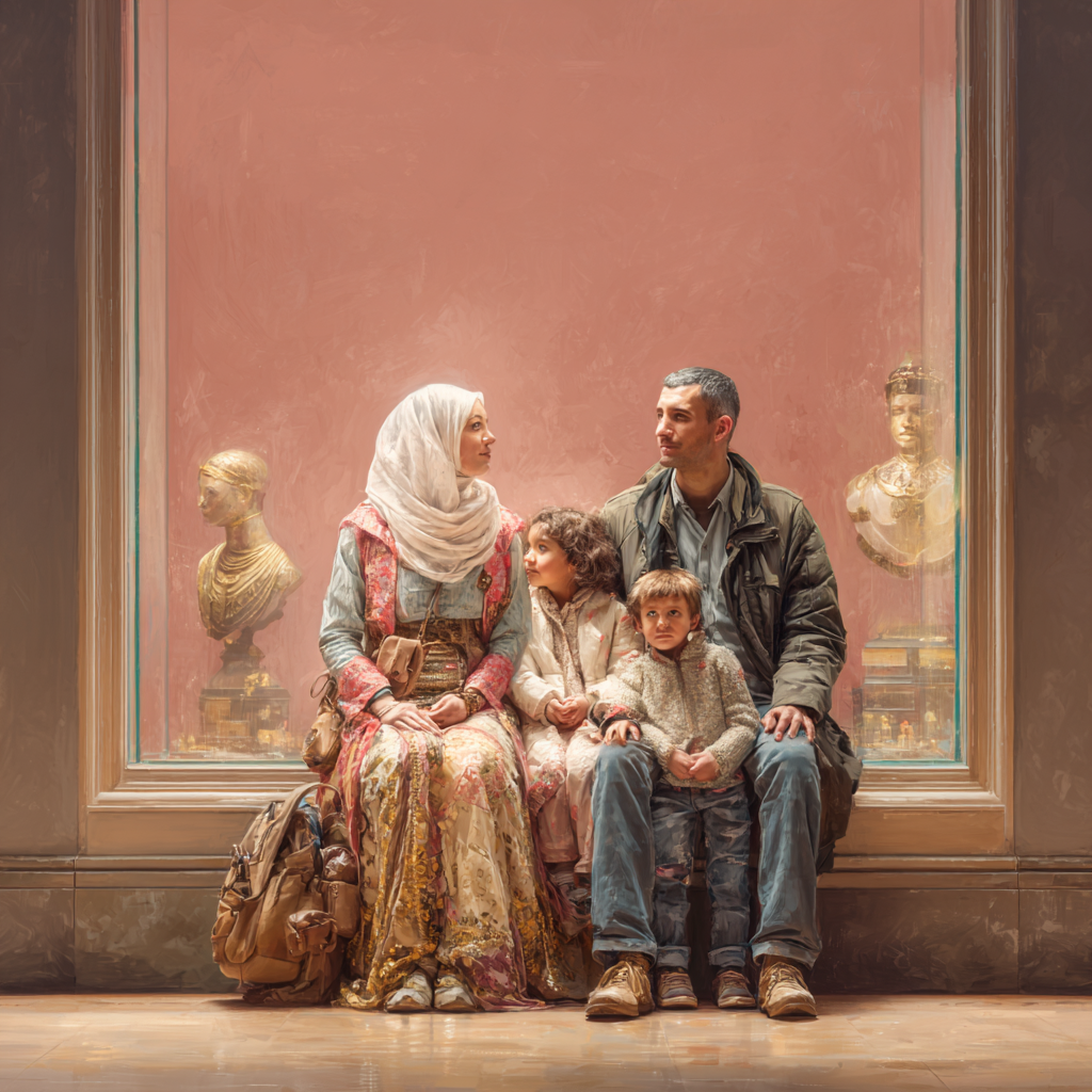 Muslim family at the museum - spending