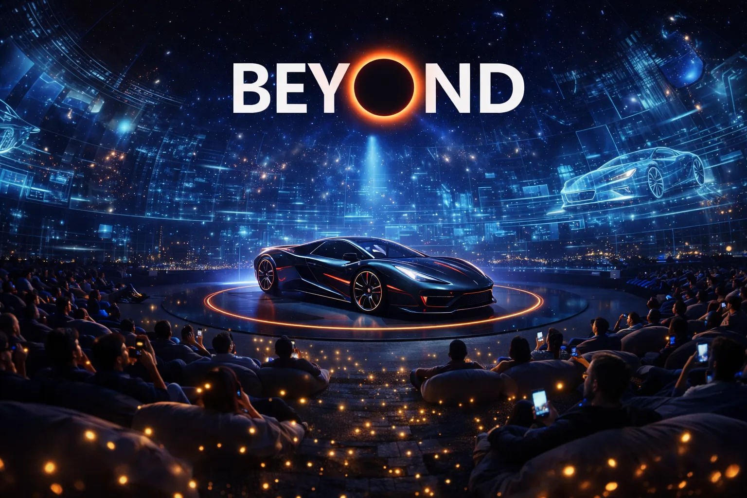 Beyond Dome configured for a private corporate event with branded immersive content