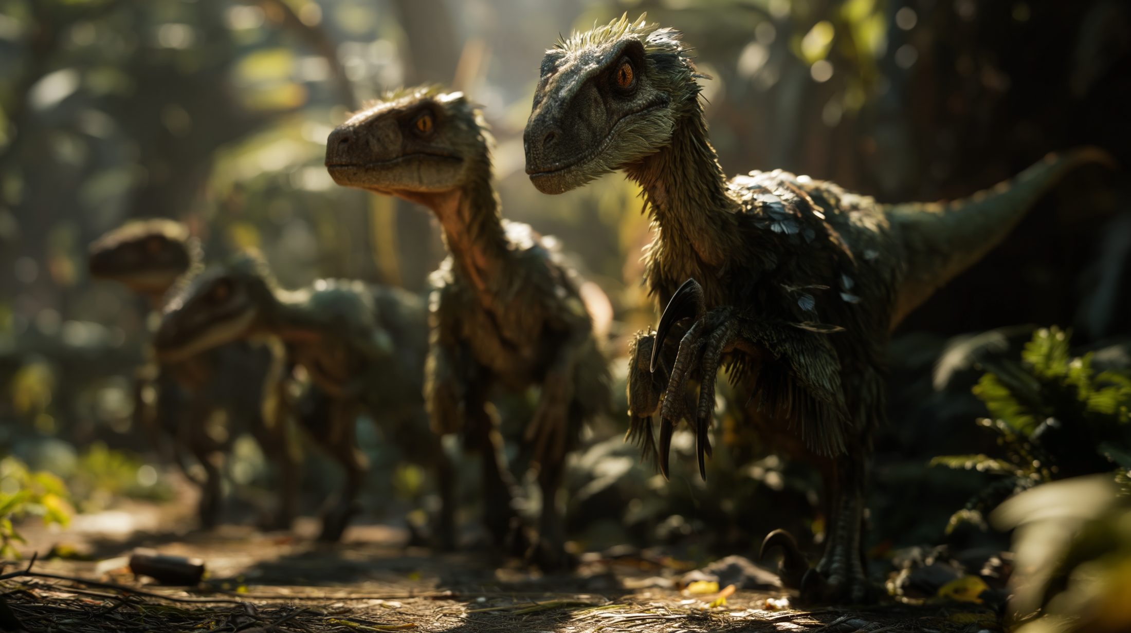 Velociraptors on the hunt