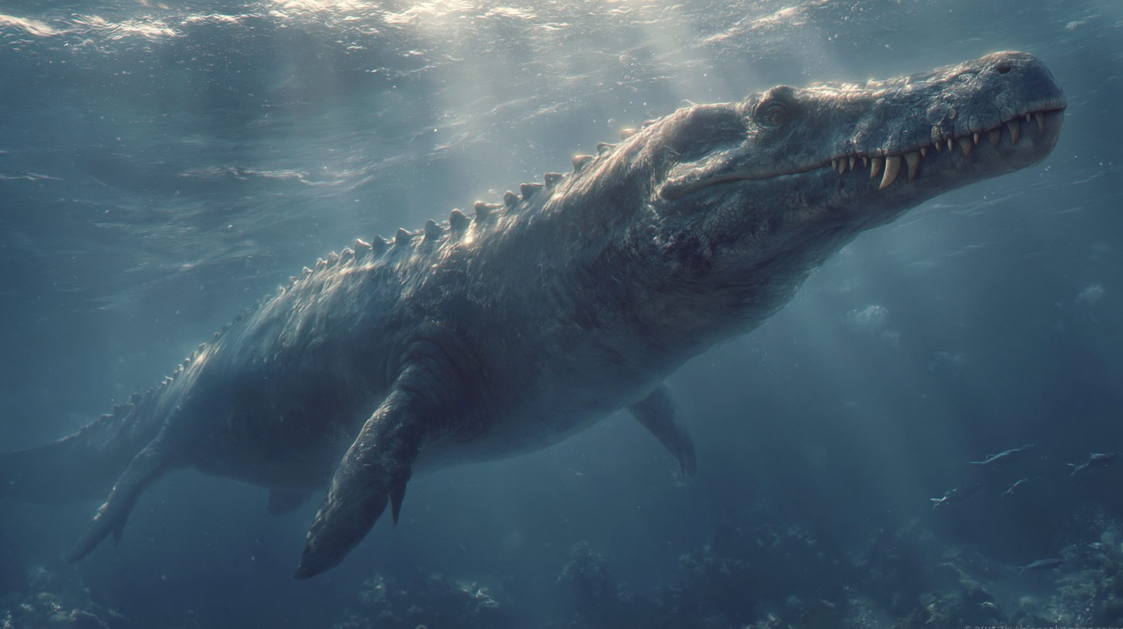 Mosasaurus in the deep