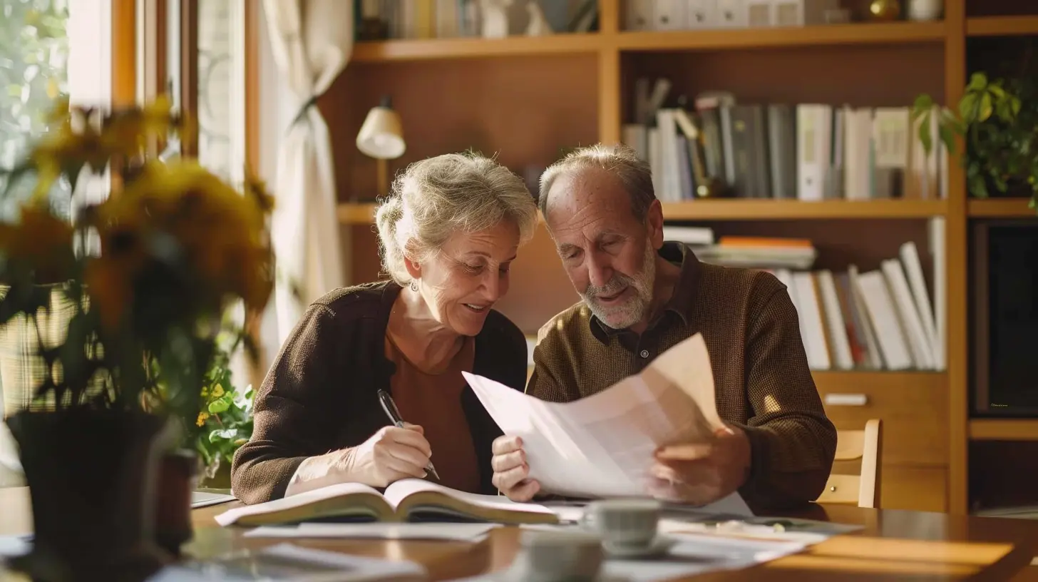 Pflegebegutachtung im häuslichen Umfeld mit Gespräch zwischen Gutachter, Angehöriger und pflegebedürftiger Person.