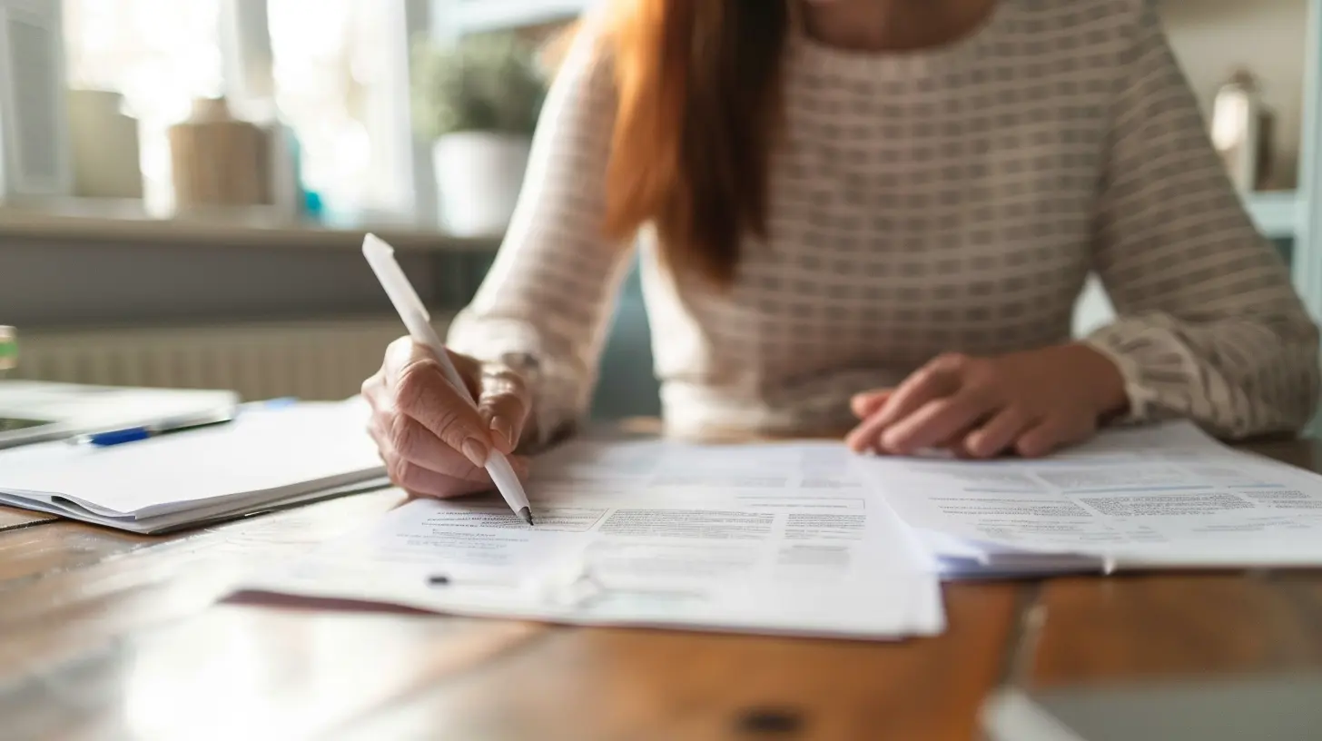 Person unterschreibt Antrag auf Pflegeleistungen und reicht Unterlagen bei der Pflegekasse ein.