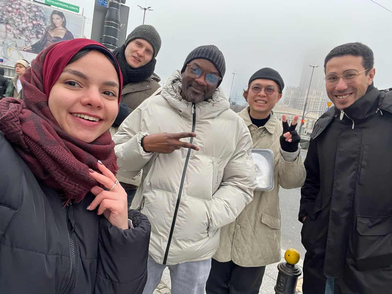 Tourists visiting Warsaw