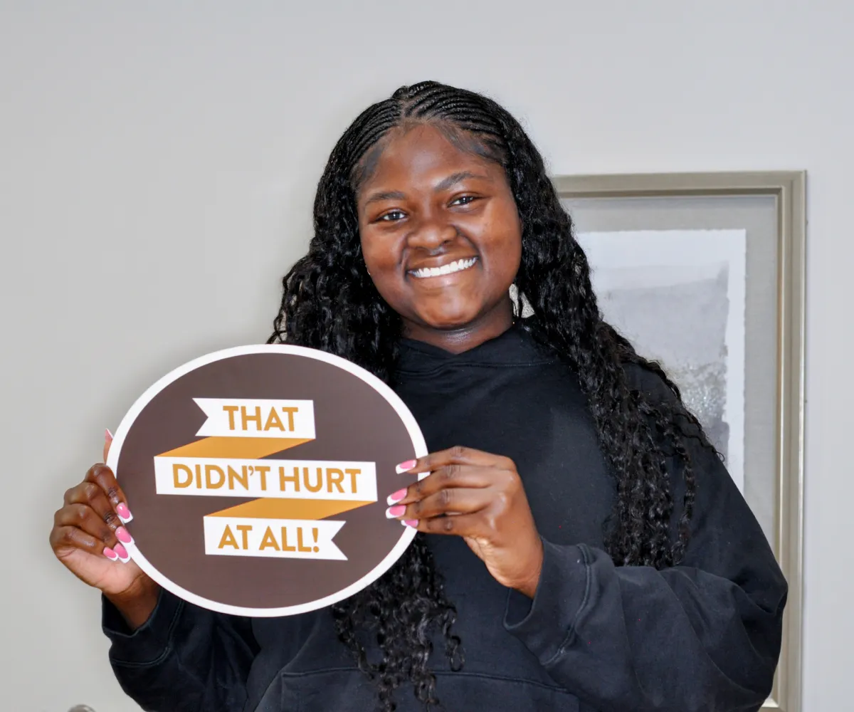 Happy patient smiling
