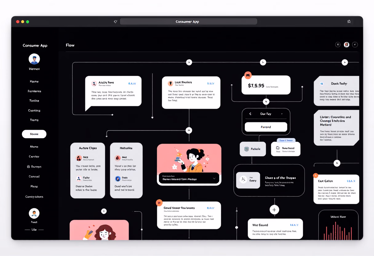 [interface] graphic design of app flow diagram (for a consumer apps)