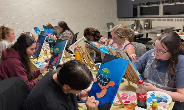 University paint party for student life event