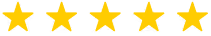Five golden stars in a horizontal row representing a five-star rating.