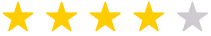 Rating of three and a half out of five stars with gold and gray stars.