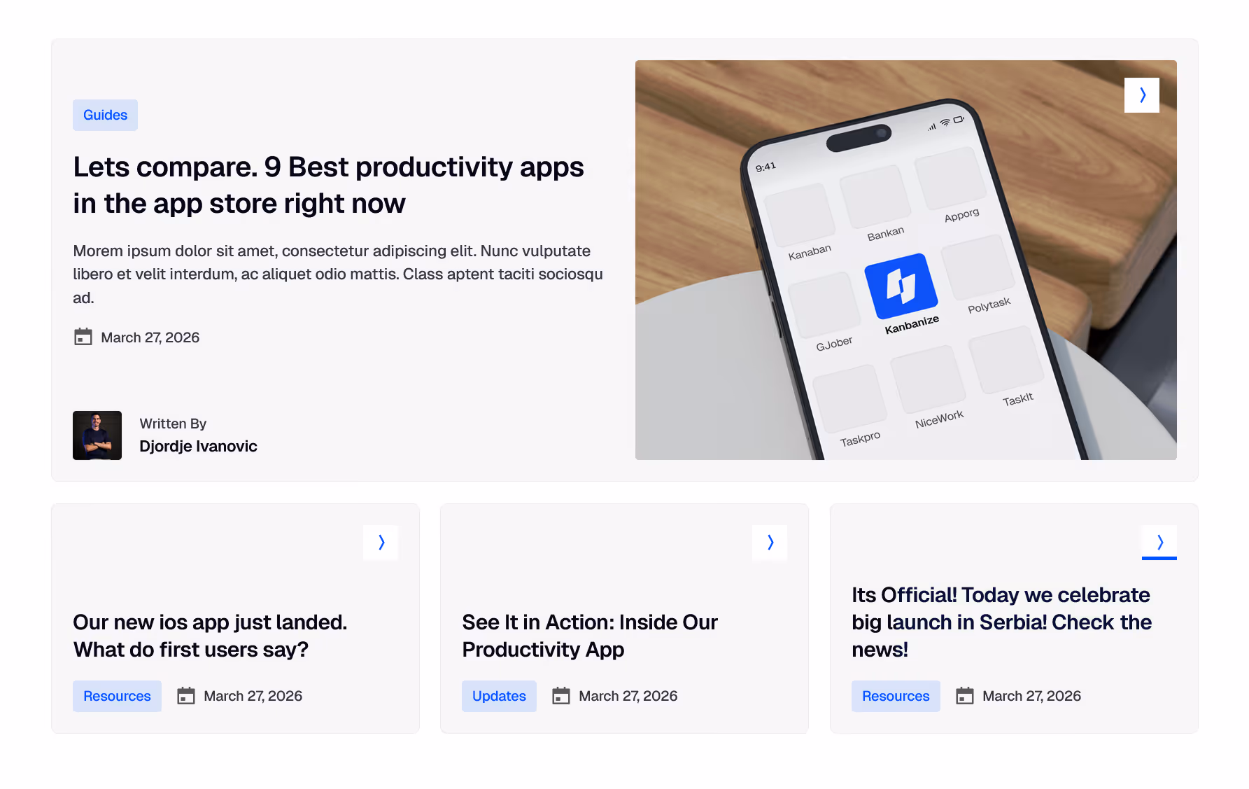 Dashboard showing benefits of Kanban platform including under 2 hours response time, 24/7 support, 98% user rating, increased productivity, and 99.9% user satisfaction.