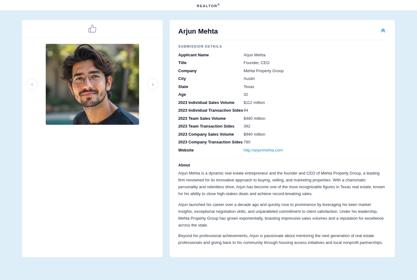 Headshot of a smiling young man with glasses, dark hair, and a beard, wearing a dark shirt.