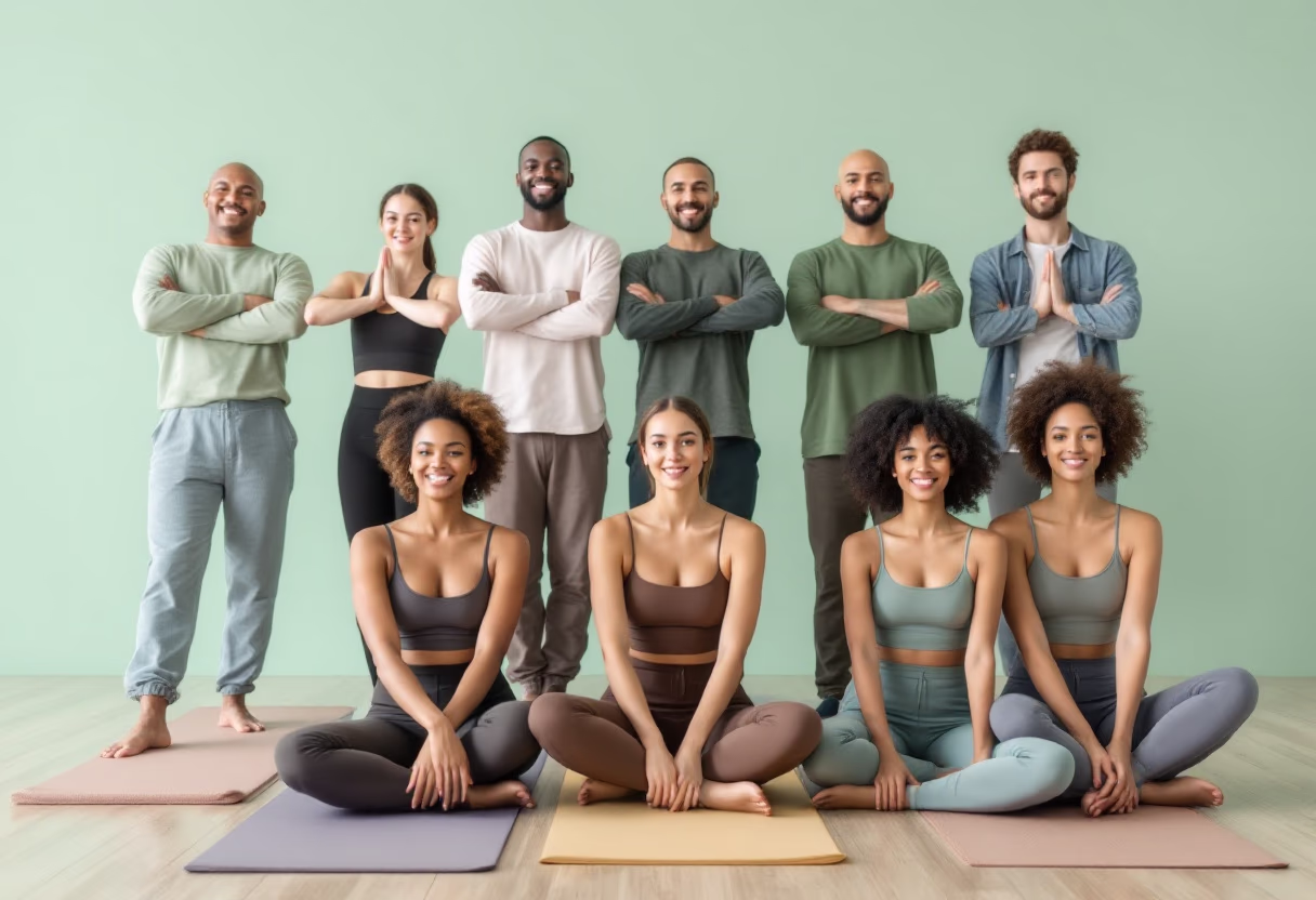 image of yoga class for a gym
