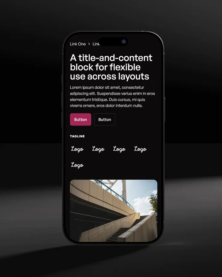 Business website homepage with navigation bar, headline about building better business, photos of people in office, logos of trusted partners, and business metrics with call to action buttons.