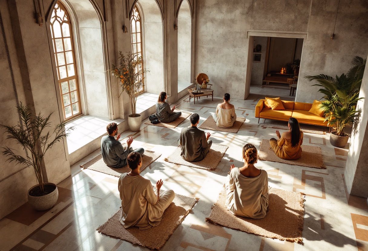 image of devotees praying