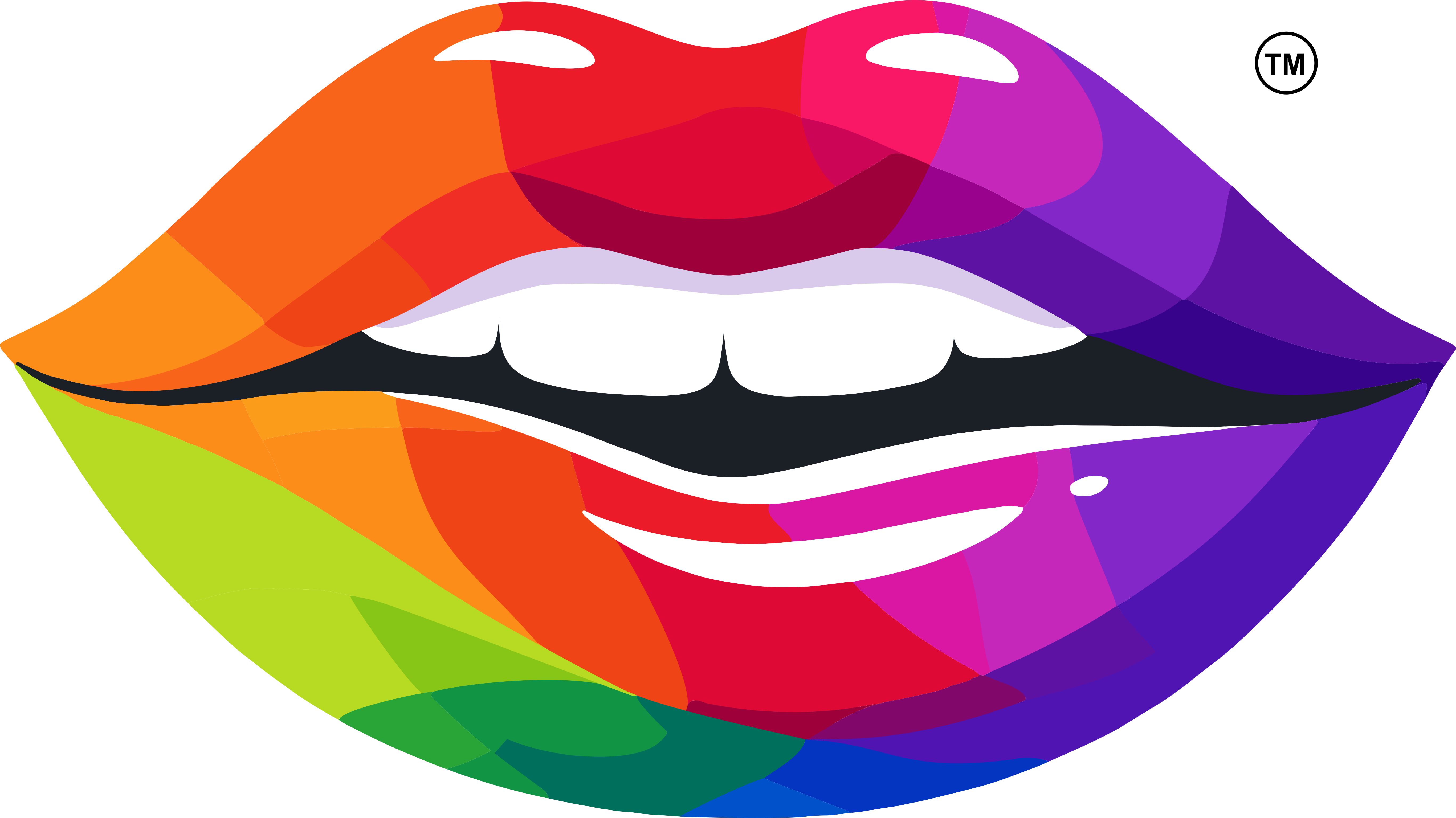 Rainbow lips logo for Moanr