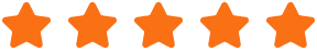 Five orange stars in a horizontal row representing a five-star rating.