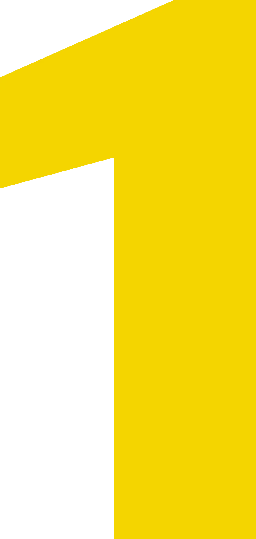 A black and yellow image of a number 1